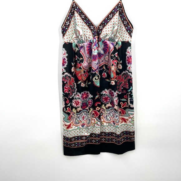 Vintage ICE y2k satlin mini slip dress bright colorful floral indie sleaze 6 - Picture 4 of 14